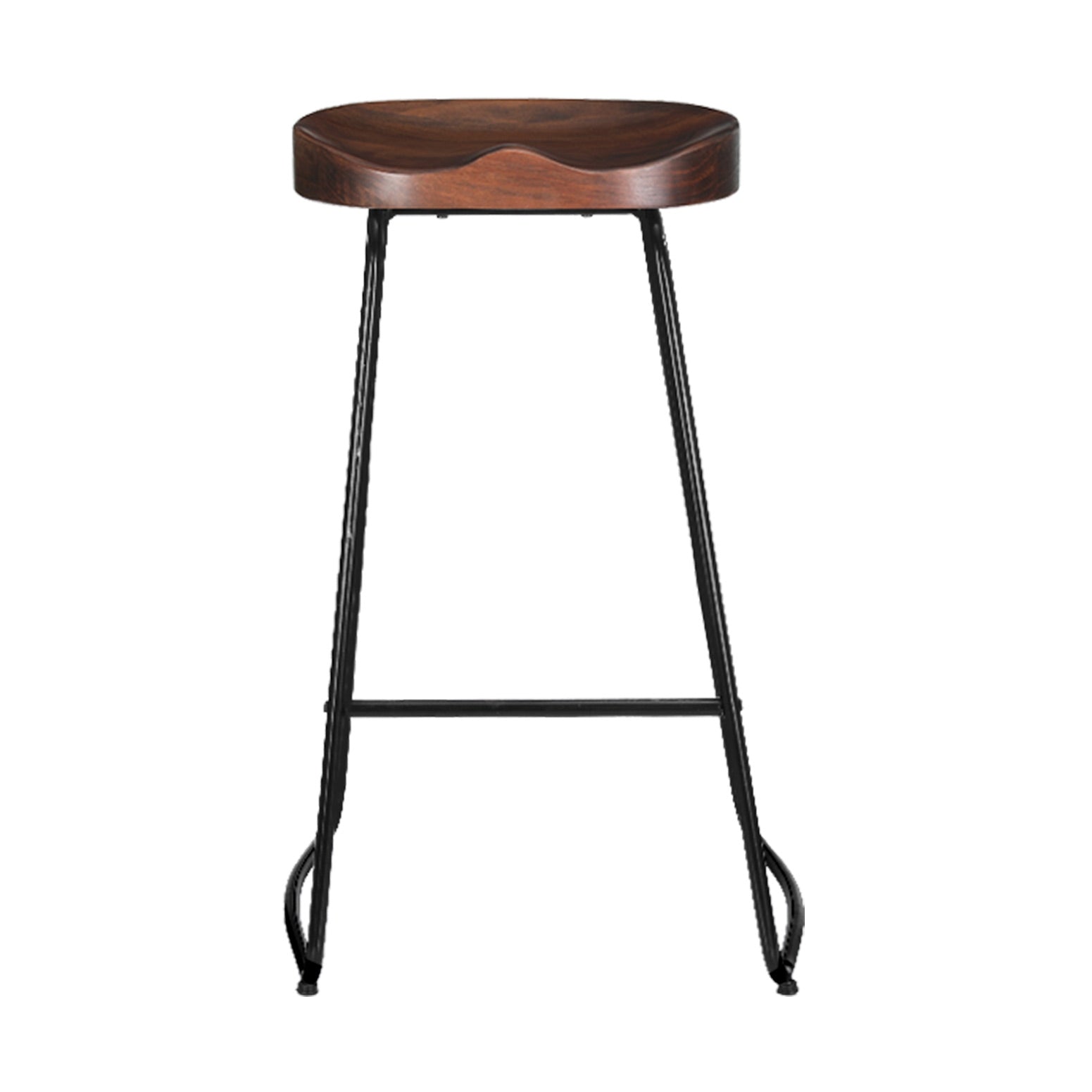 Retro Black Tractor Seat Bar Stools w/ Pine Wood 75cm, Artiss