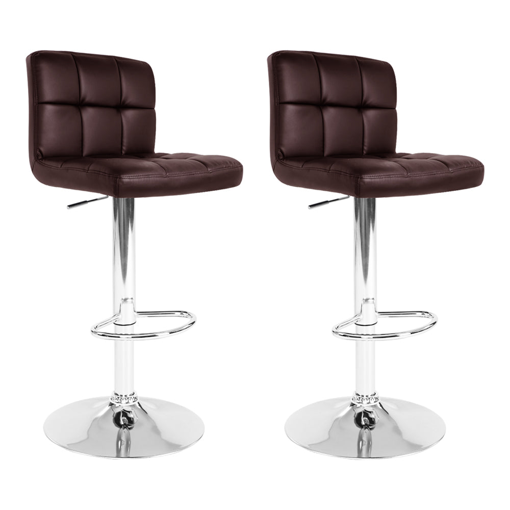 PU Leather Bar Stools with Gas Lift, Swivel - 2x Artiss