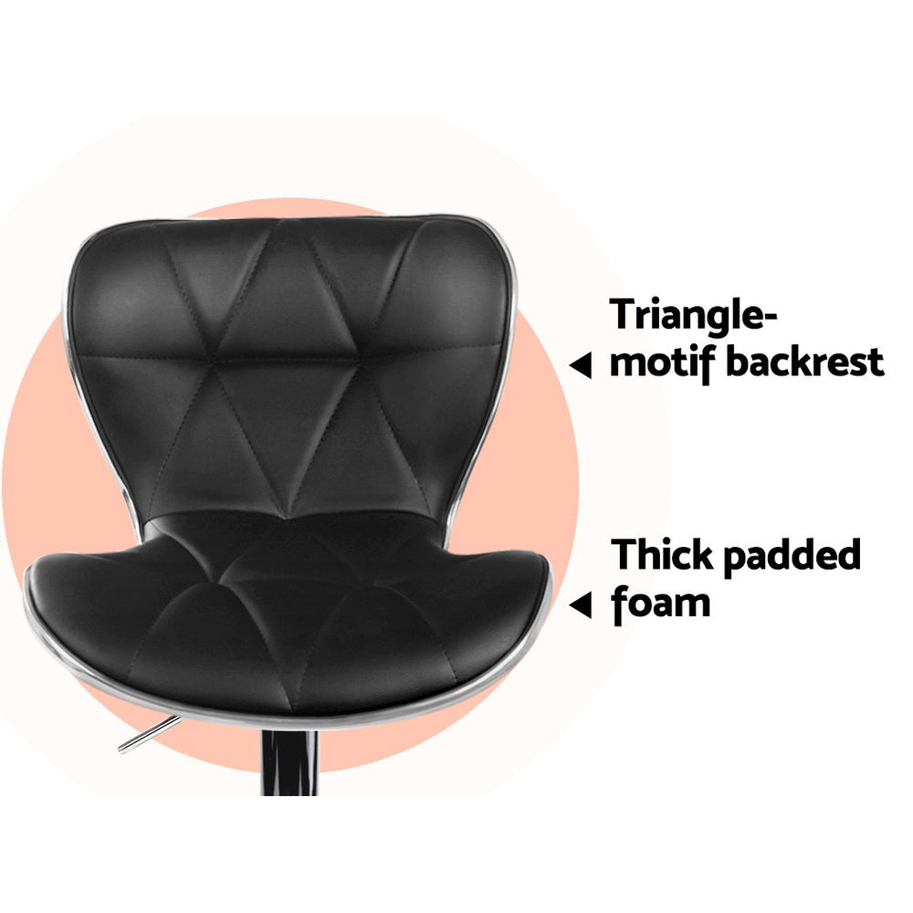 Artiss Bar Stools Set of 2 Gas Lift Leather Black
