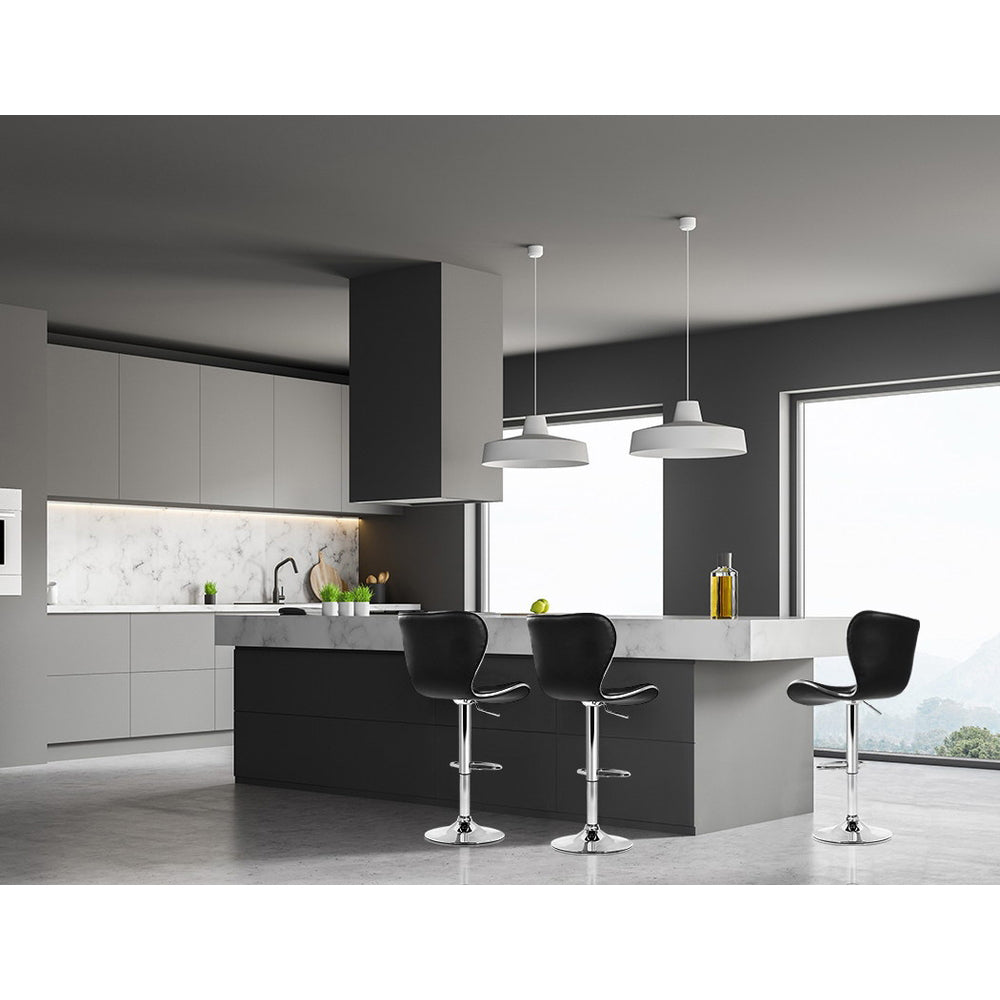 Artiss Bar Stools Set of 2 Gas Lift Leather Black
