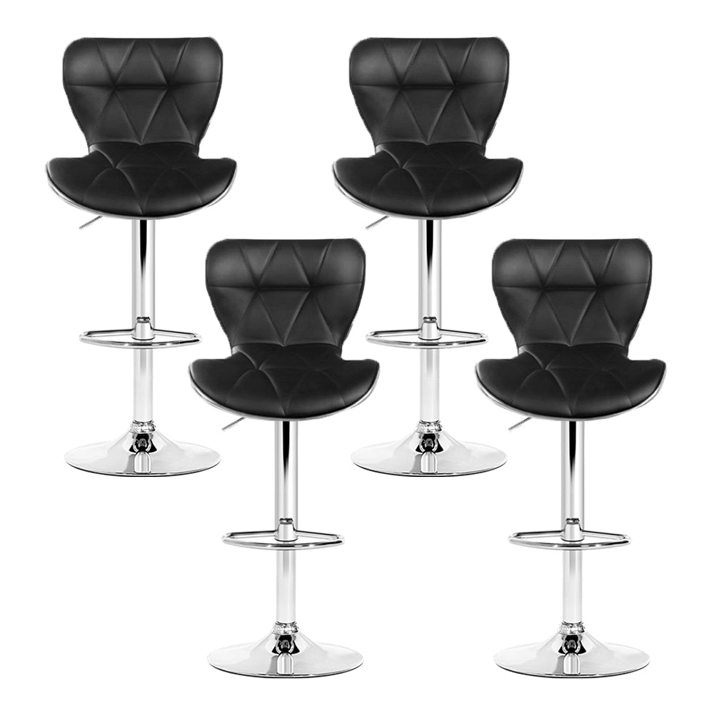 Artiss 4x Bar Stools Gas Lift PU Leather Black