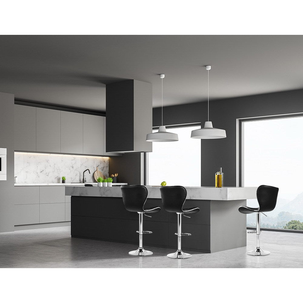 Artiss 4x Bar Stools Gas Lift PU Leather Black