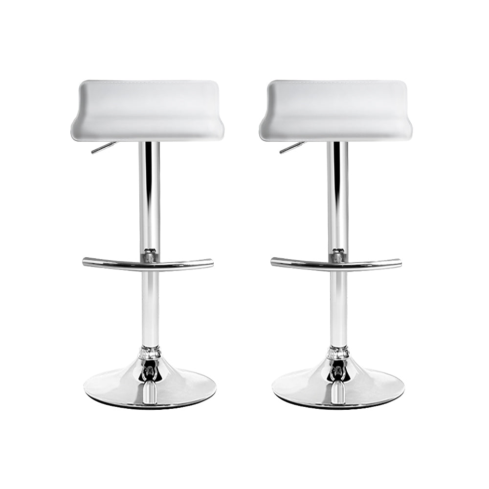 Sena Adjustable Bar Stools Gas Lift White (Set of 2)