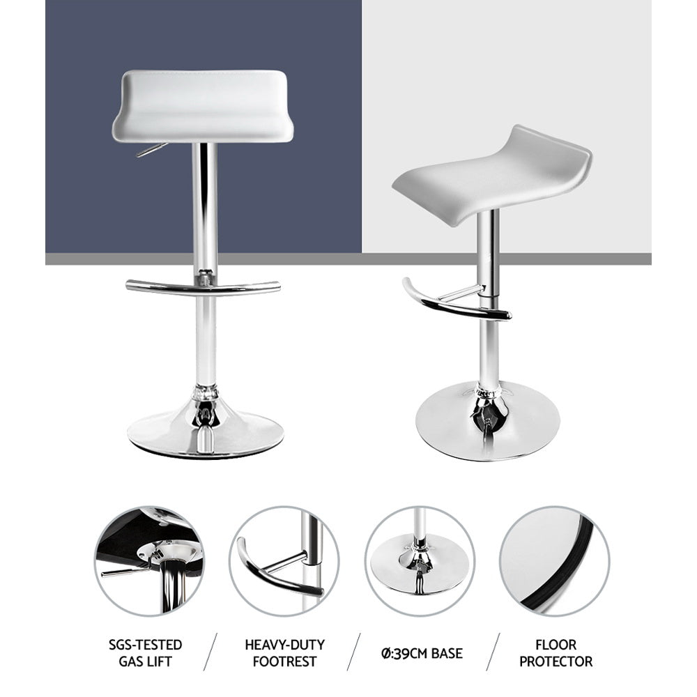 Sena Adjustable Bar Stools Gas Lift White (Set of 2)