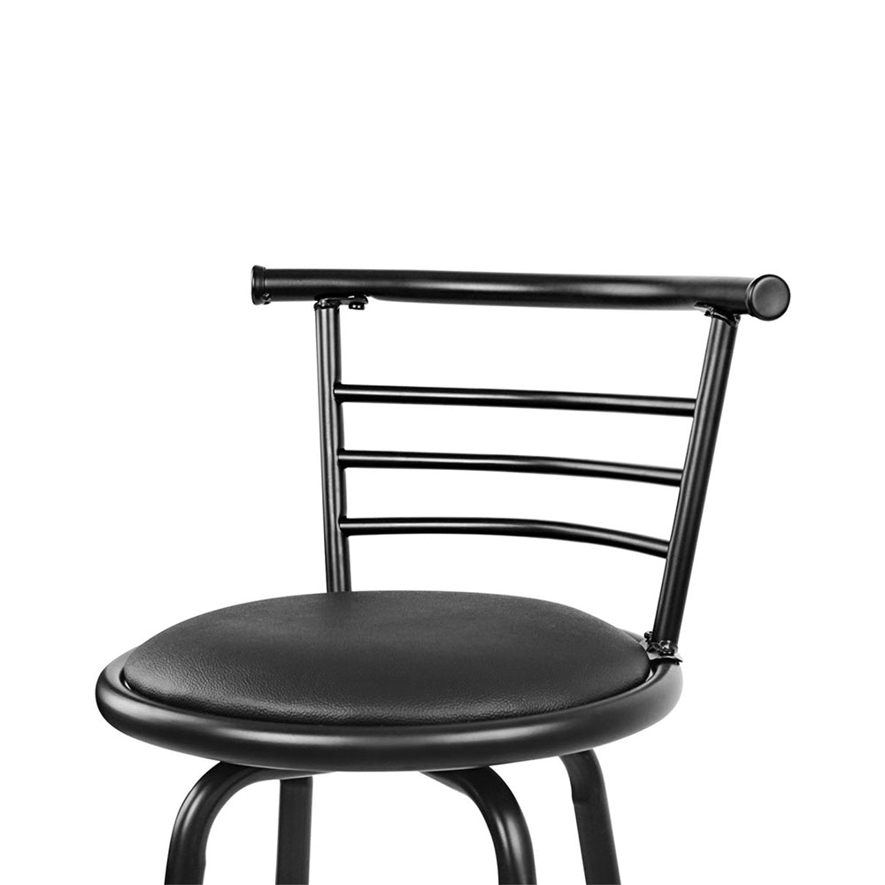 Artiss Swivel Bar Stools Leather Padded Black Set of 2