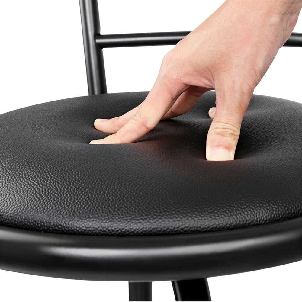 Artiss Swivel Bar Stools Leather Padded Black Set of 2