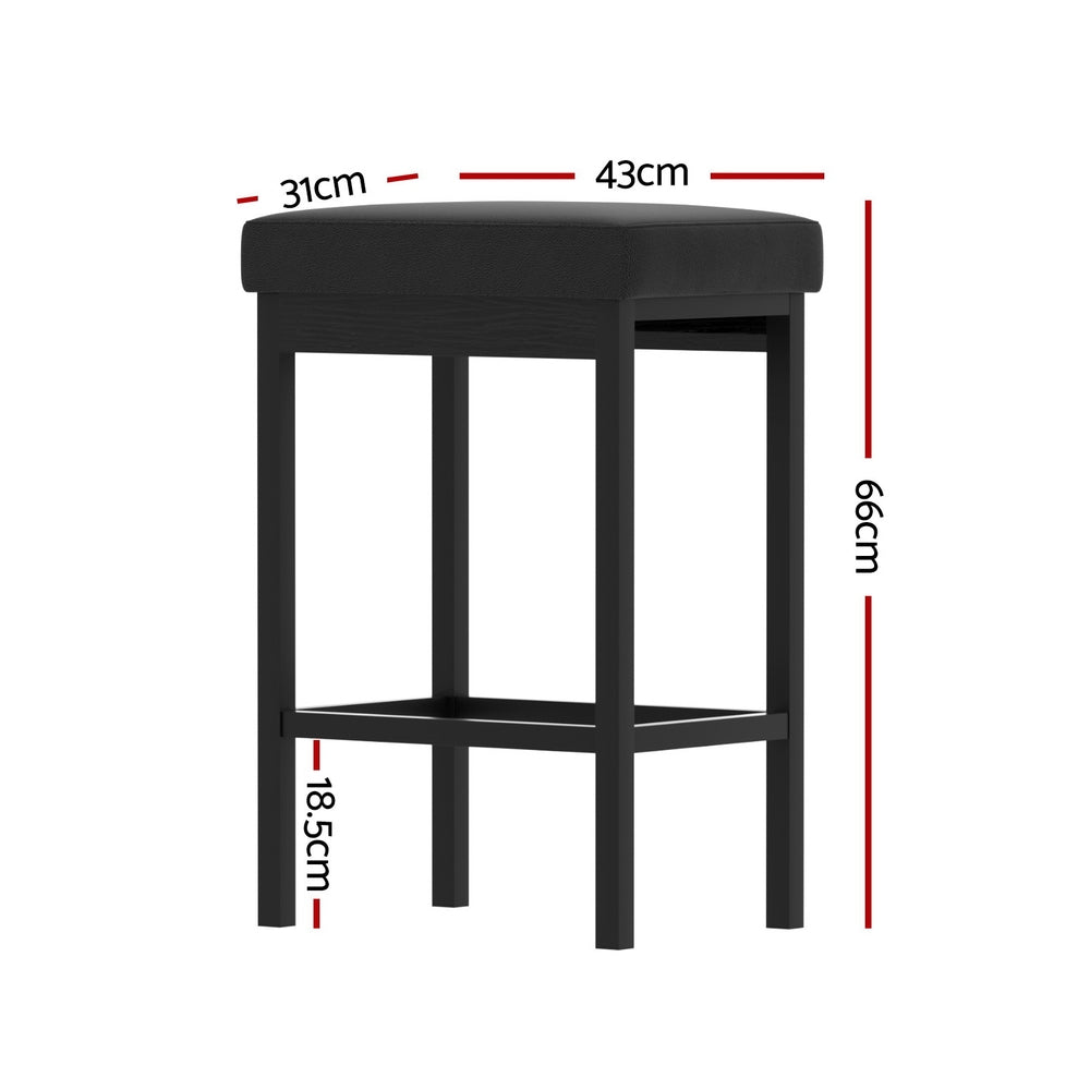 Chic 4-Piece Bar Stools PU Seat Black