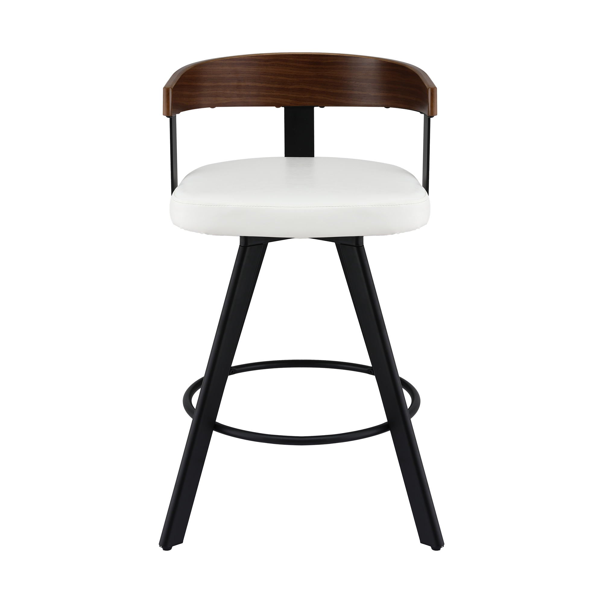 Artiss Bar Stool Swivel Metal Legs Kitchen Chair Bentwood Counter Leather White