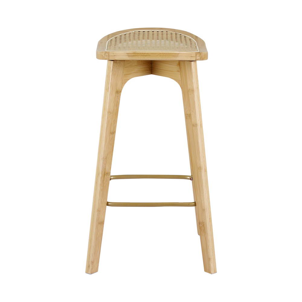 Bamboo Rattan Bar Stools with Footrest, 67cm - Artiss