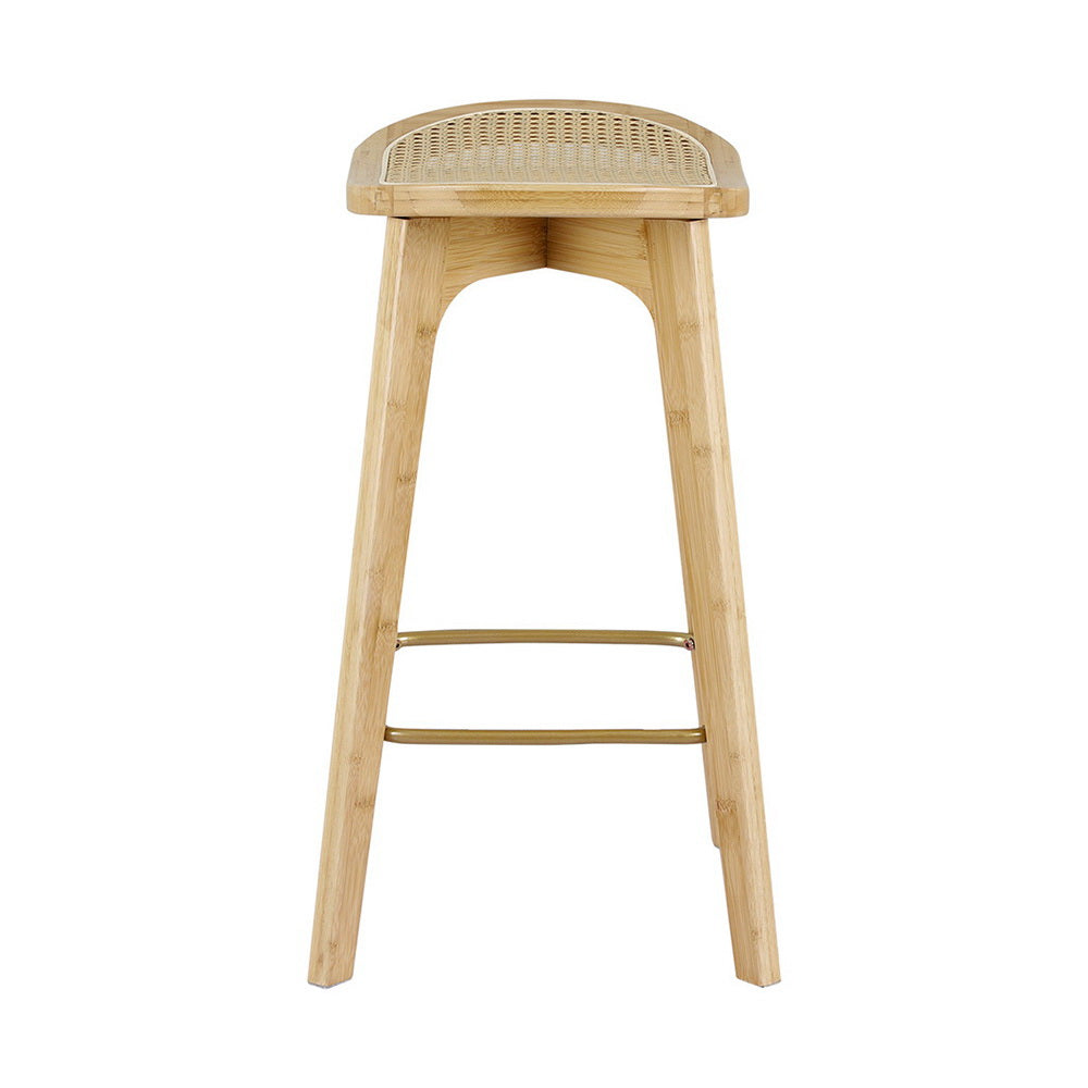 Artiss 2x Bamboo Rattan Bar Stools 67cm Seat Height