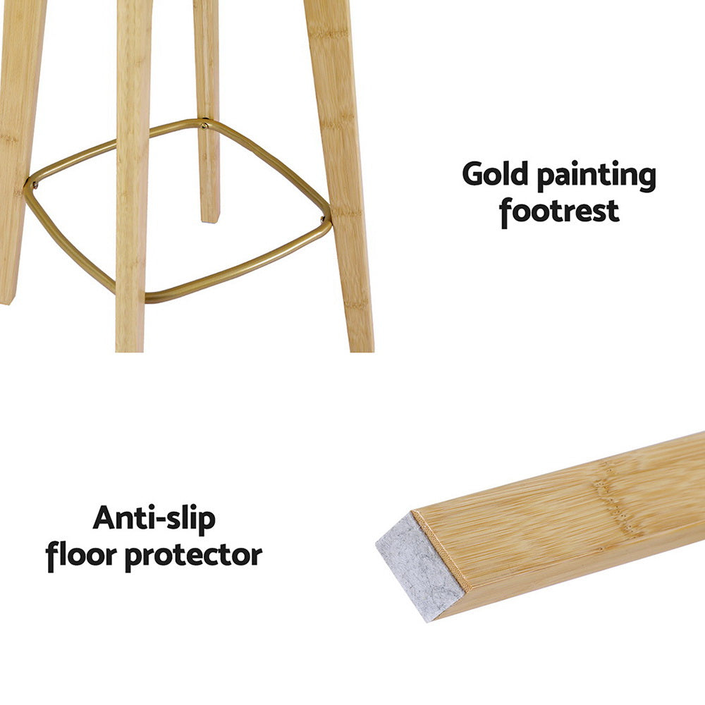 Artiss 4x Bamboo Rattan Bar Stools Kitchen Counter Chairs
