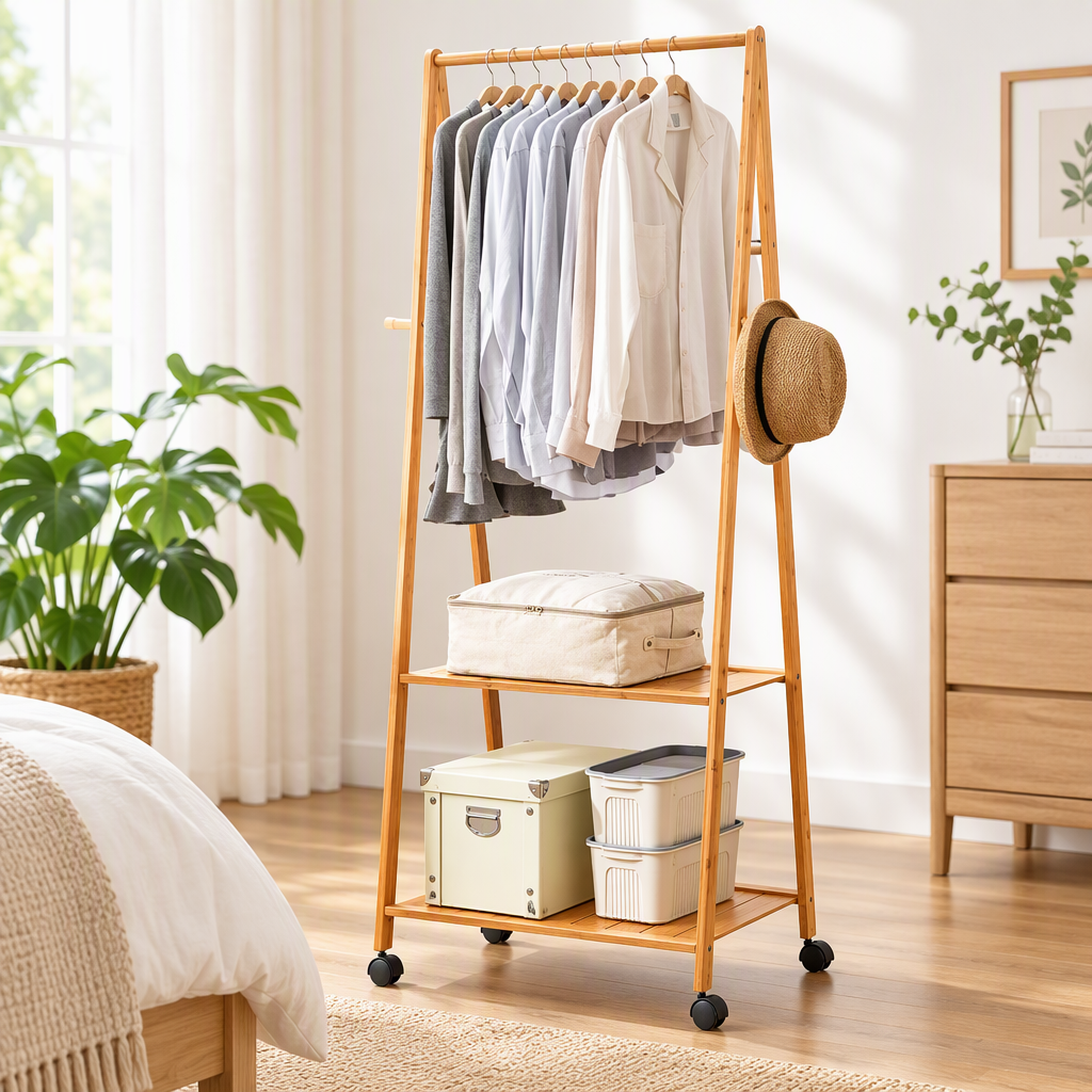 Artiss Bamboo Clothes Rack Coat Stand 165x59cm