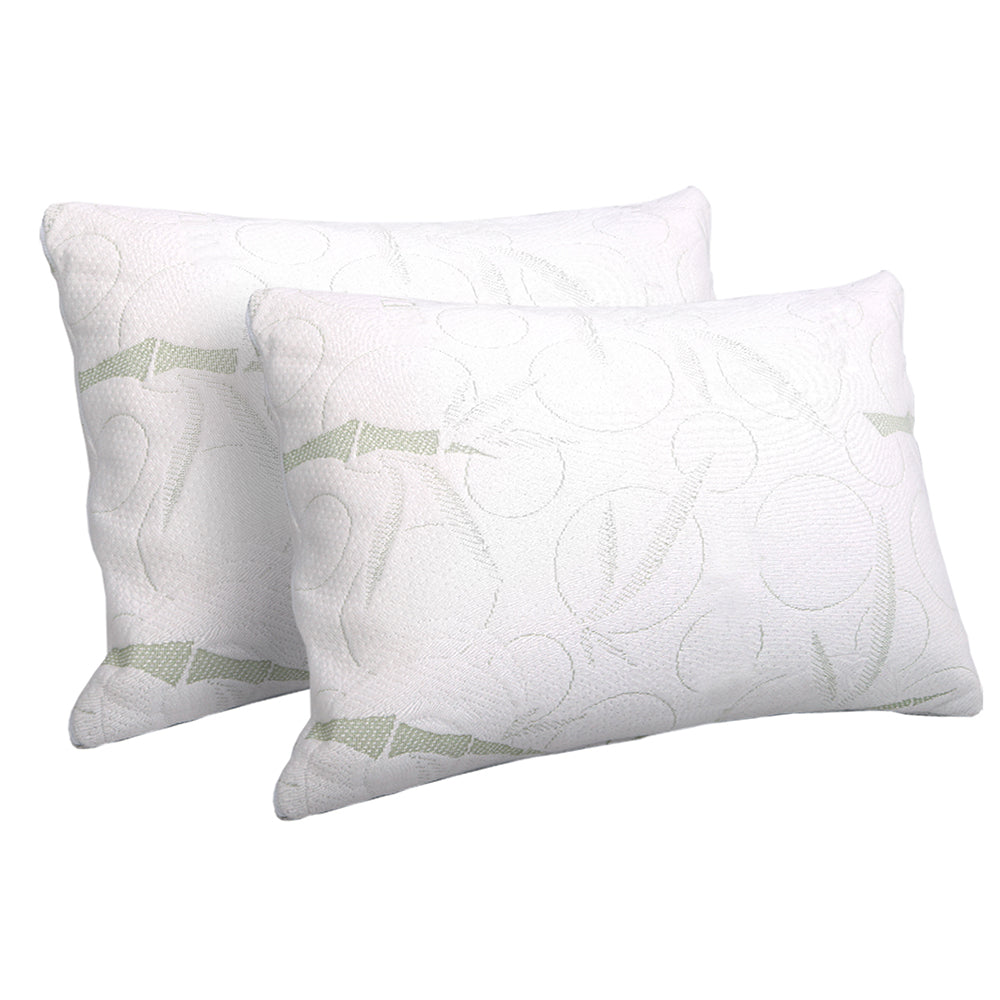 Giselle Twin Pack Memory Foam Pillows Bamboo Cover