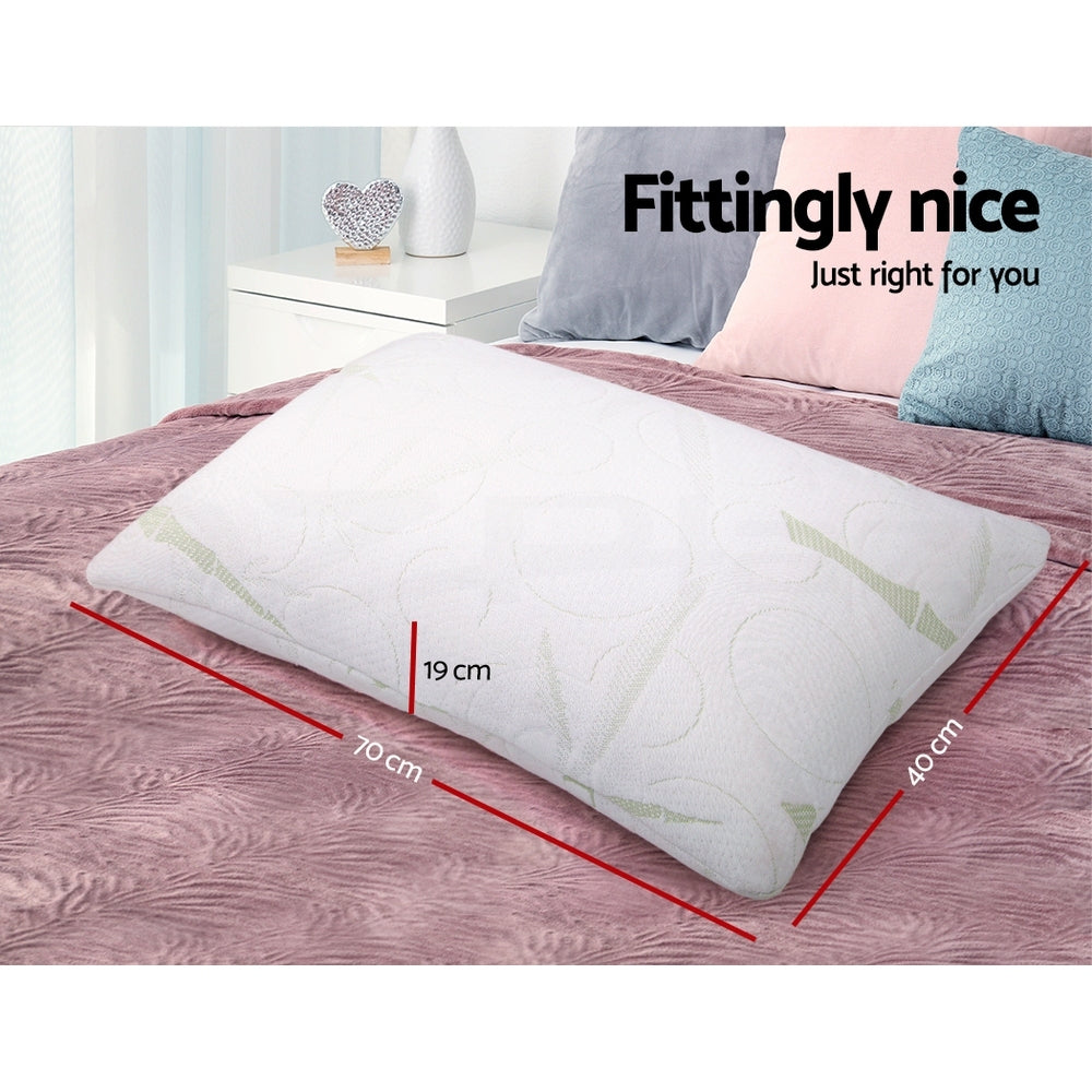 Giselle Twin Pack Memory Foam Pillows Bamboo Cover