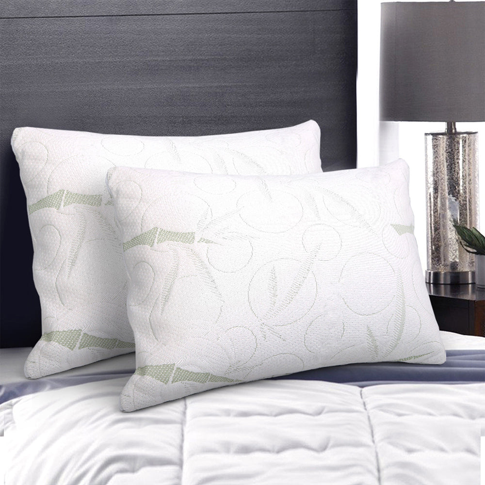 Giselle Twin Pack Memory Foam Pillows Bamboo Cover
