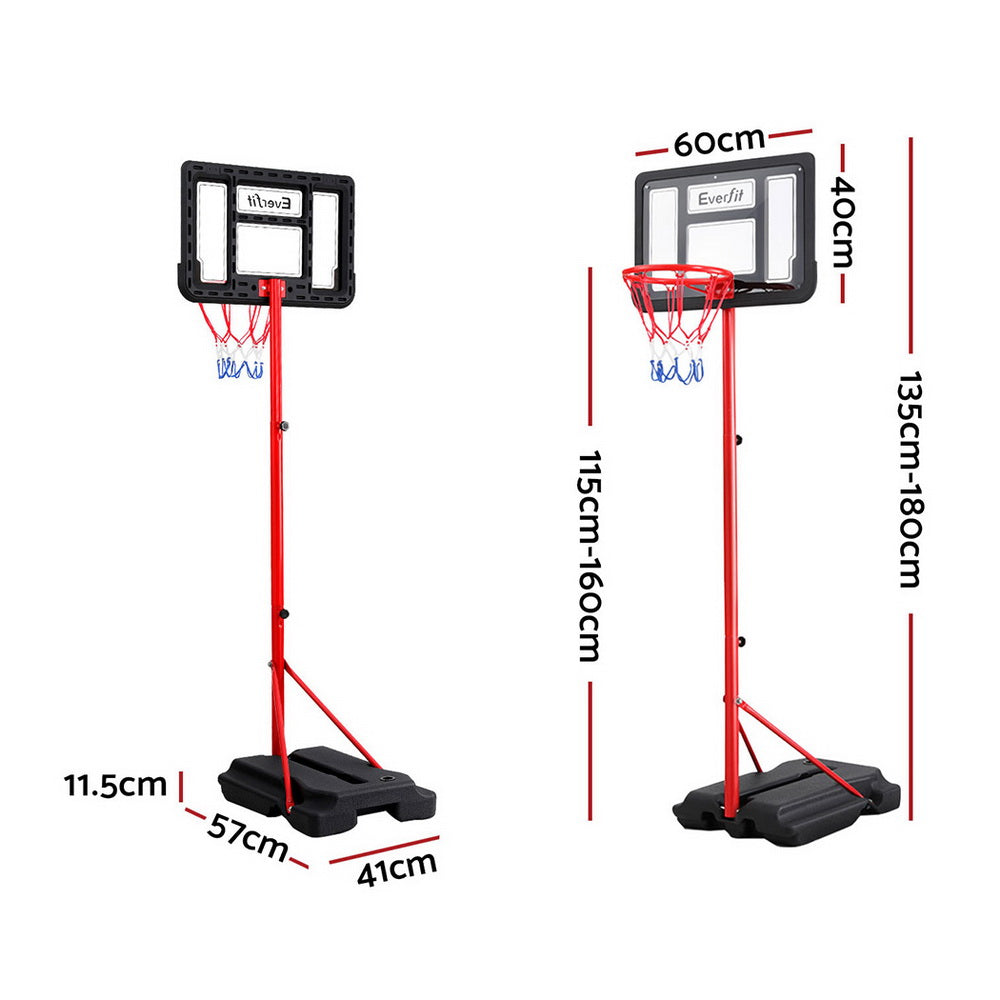 Adjustable Kids Basketball Hoop System, Steel Frame - Everfit