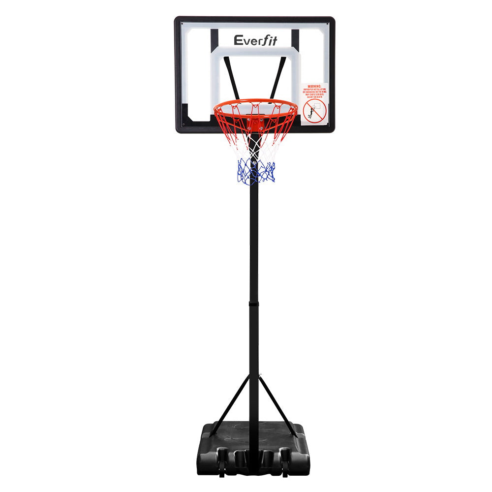 Everfit 2.6M Adjustable Portable Basketball Hoop System Kids Pro Clear