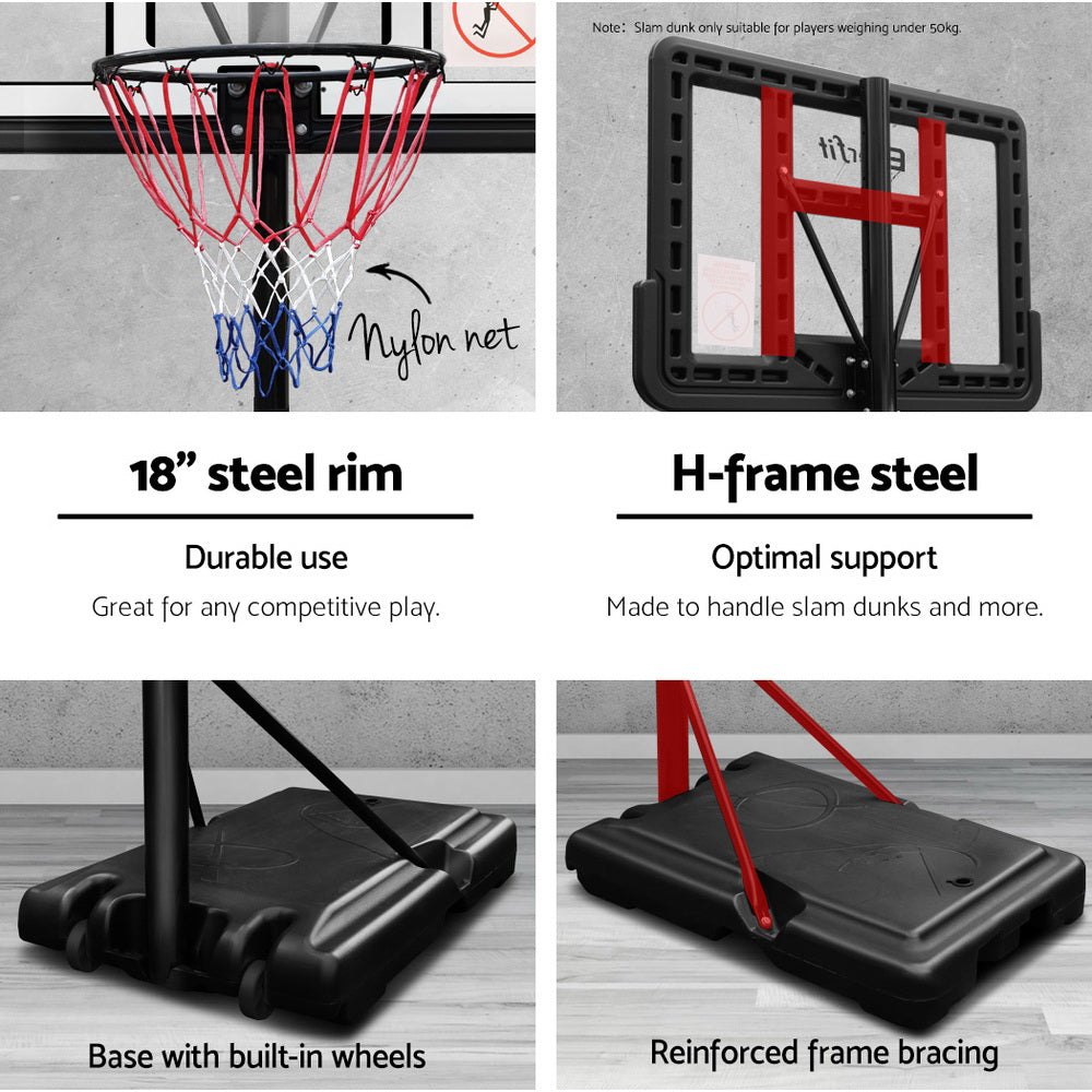 Everfit 3.05M Basketball Hoop Stand Adjustable Portable Pro Blue
