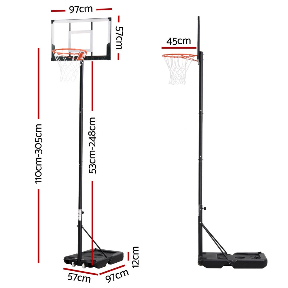 Everfit 3.05M Portable Basketball Hoop Stand Adjustable Height