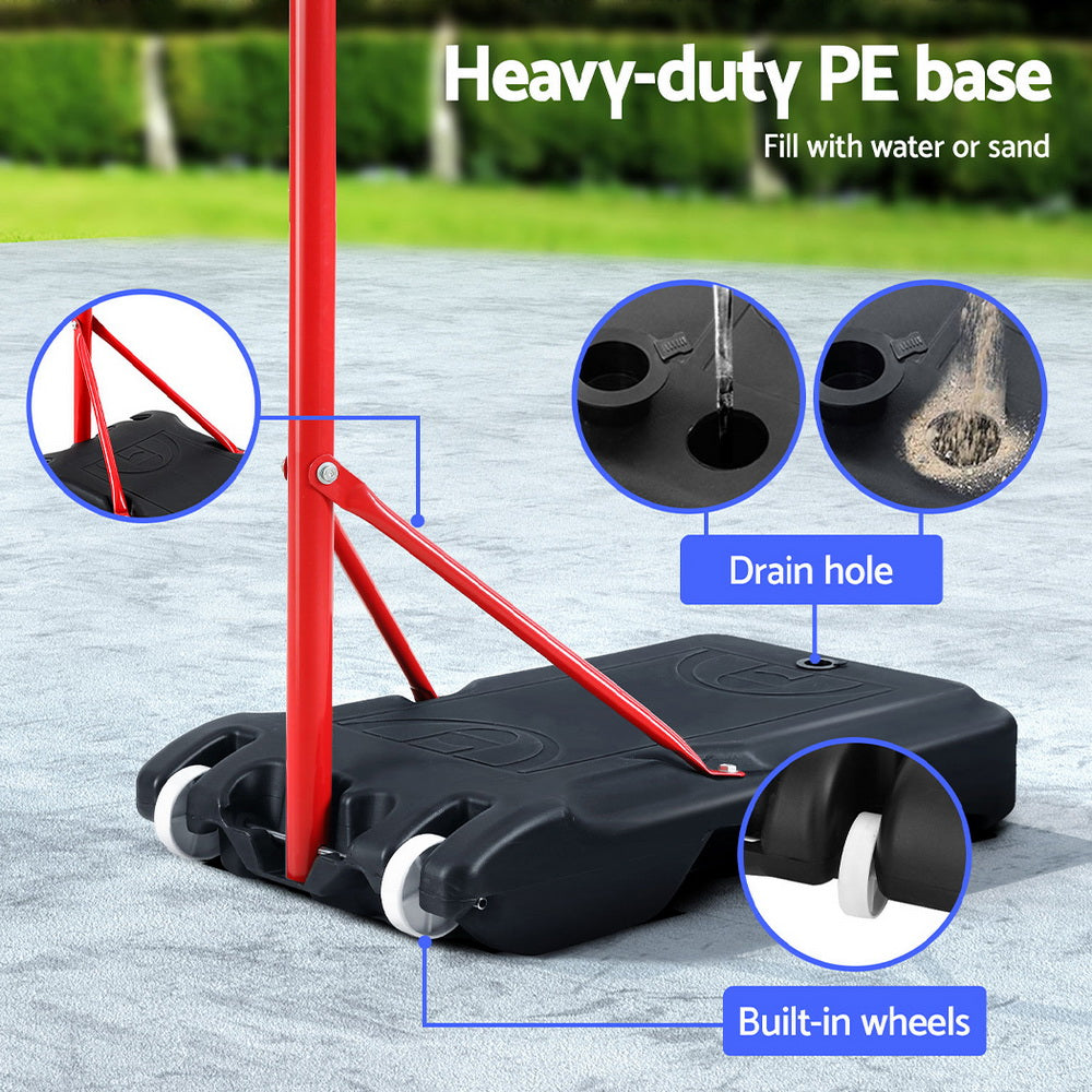 Adjustable Netball Hoop Basketball System, Tough Steel - Everfit