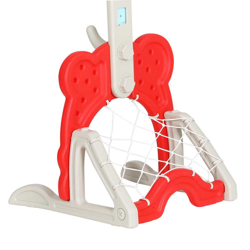 Keezi Kids Adjustable Basketball Hoop 5-in-1 Sports Centre Red