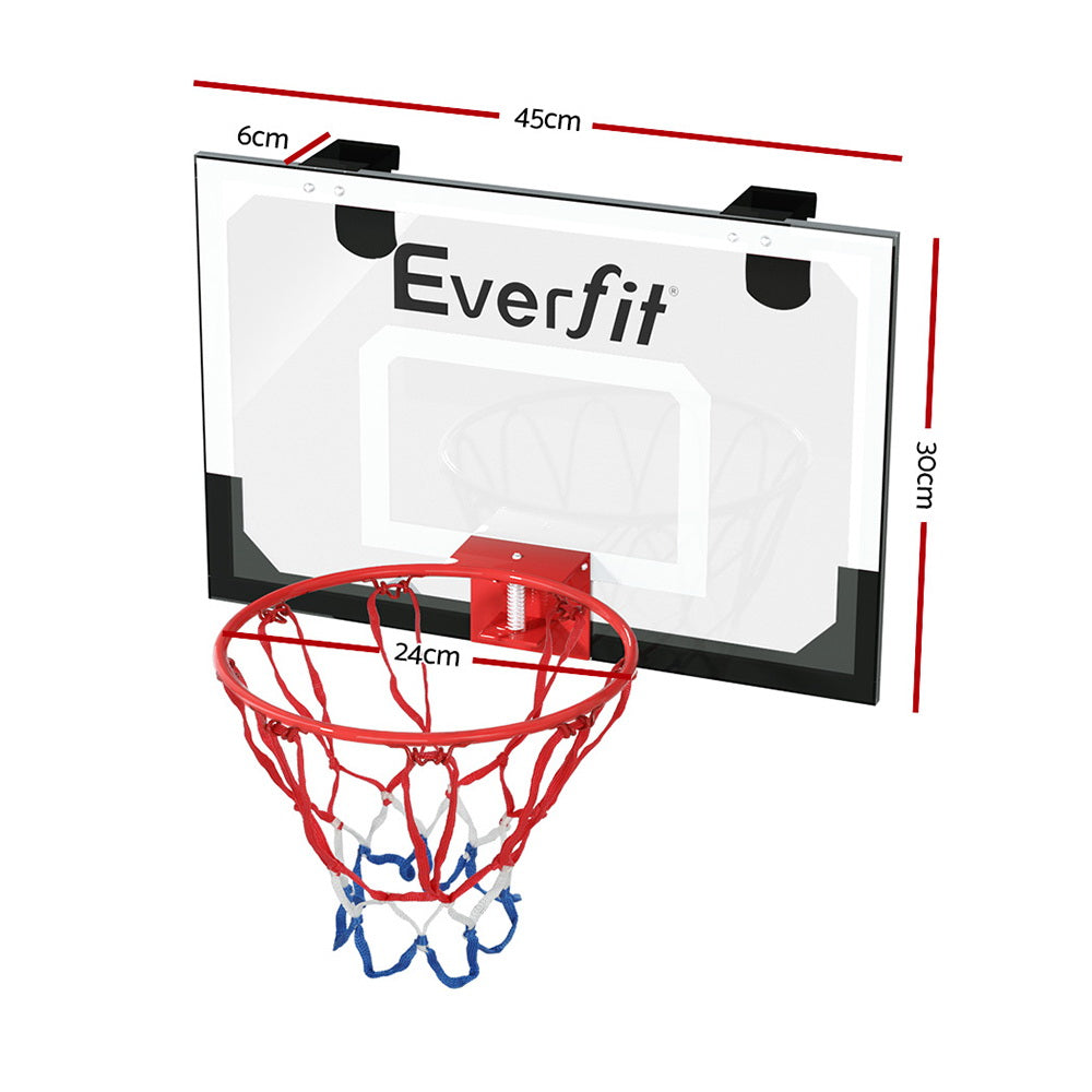 Everfit 23" Mini Basketball Hoop Door Wall Mounted Kids Black