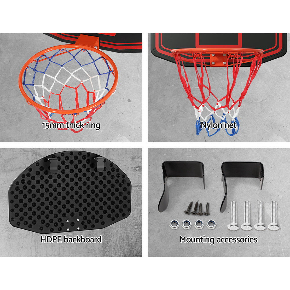 Everfit 38" Basketball Hoop Door Wall Mounted Kids Black