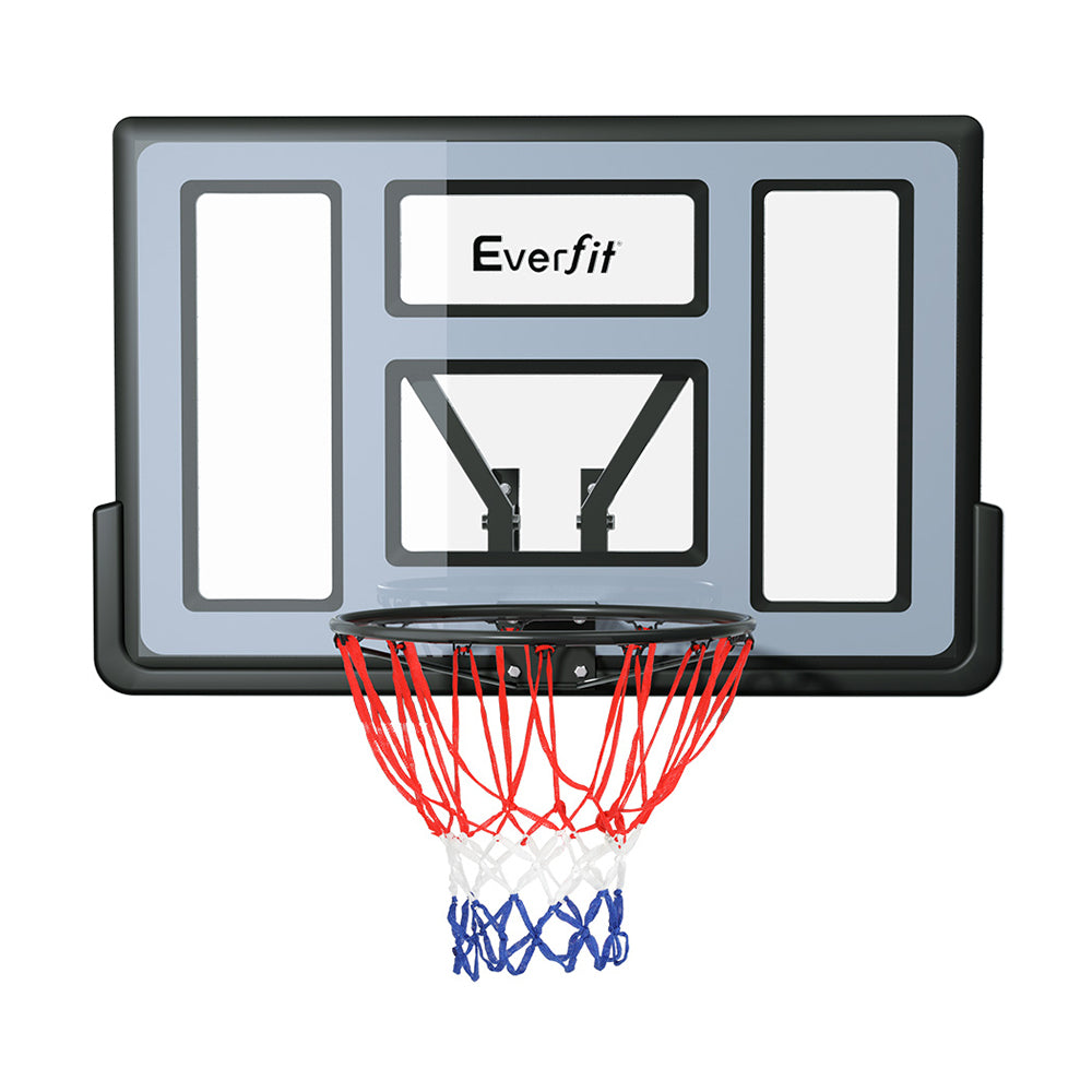 Everfit 45" Wall Mounted Basketball Hoop Backboard Ring Net Black