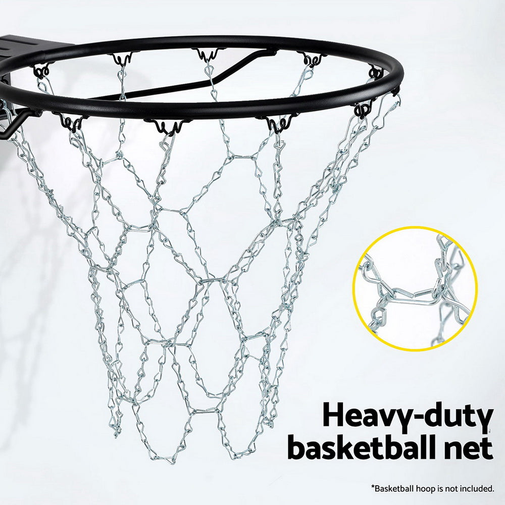 Everfit Basketball Ring Steel Chain Net 12 Loop Silver