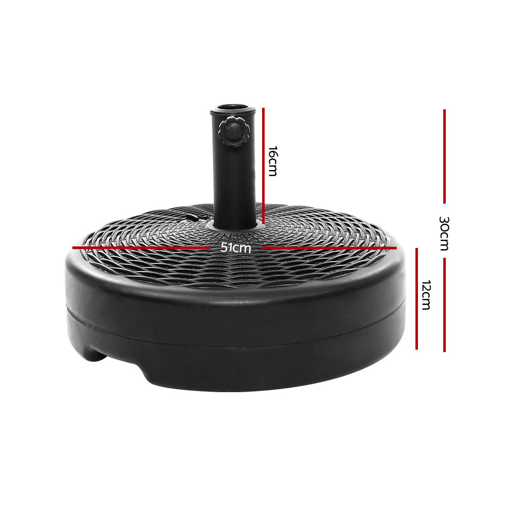 Instahut 51cm Round Outdoor Umbrella Base Black