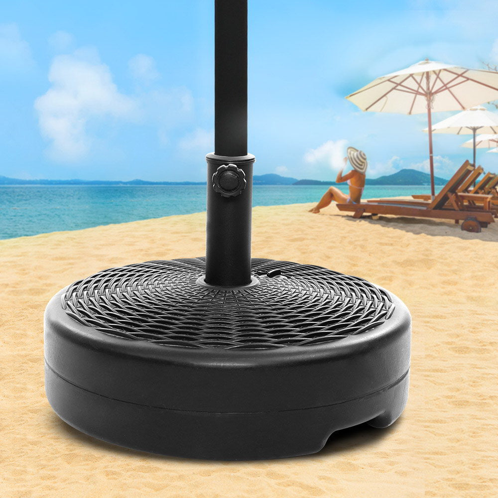 Instahut 51cm Round Outdoor Umbrella Base Black