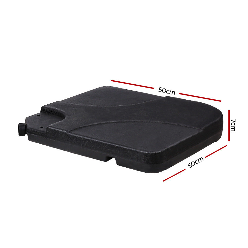Instahut 50cm Outdoor Umbrella Base 4-Plate Stand Black