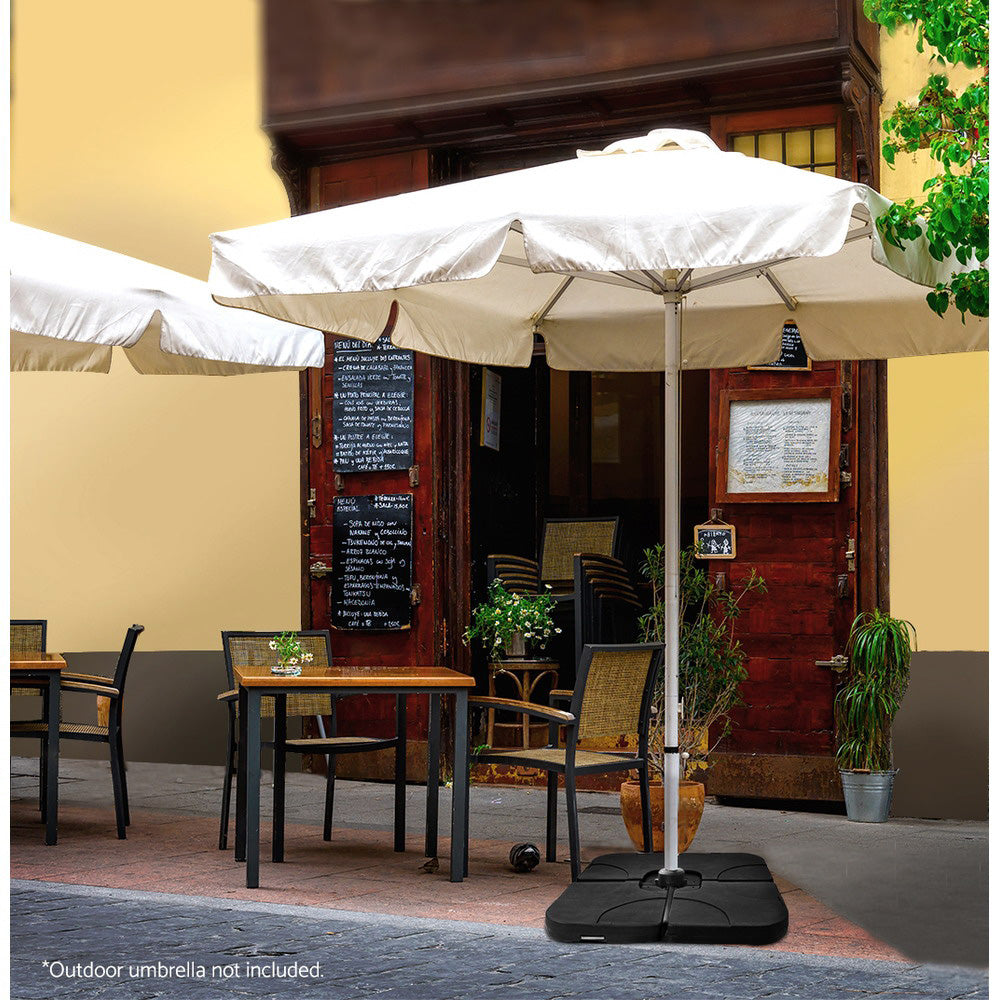 Instahut 50cm Outdoor Umbrella Base 4-Plate Stand Black