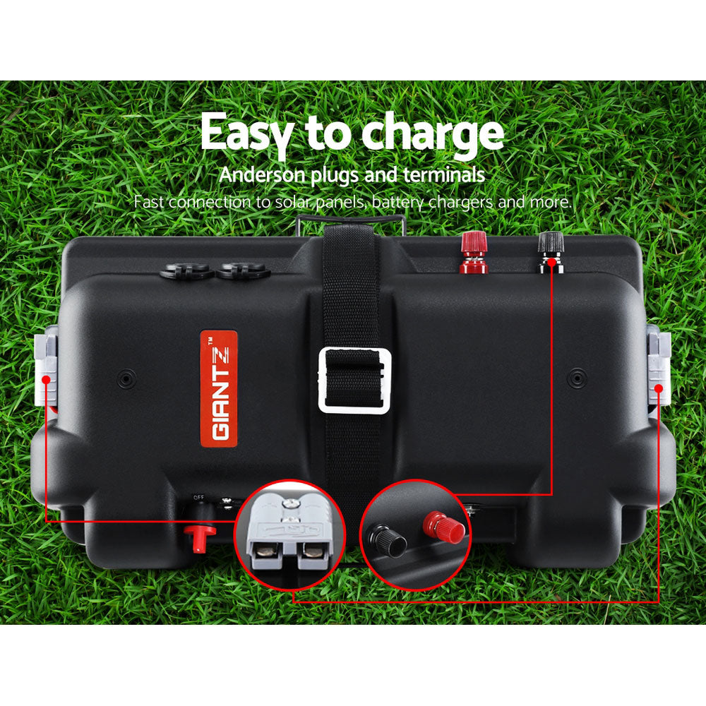 Giantz XL Portable Battery Box 12V Deep Cycle Solar Camping Caravan