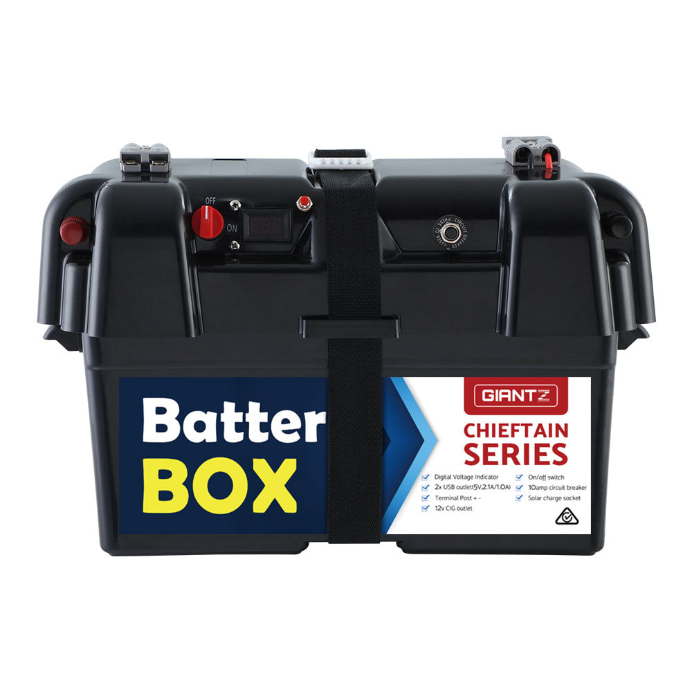 Giantz Large 12V AGM Battery Box Portable Solar Caravan Camping