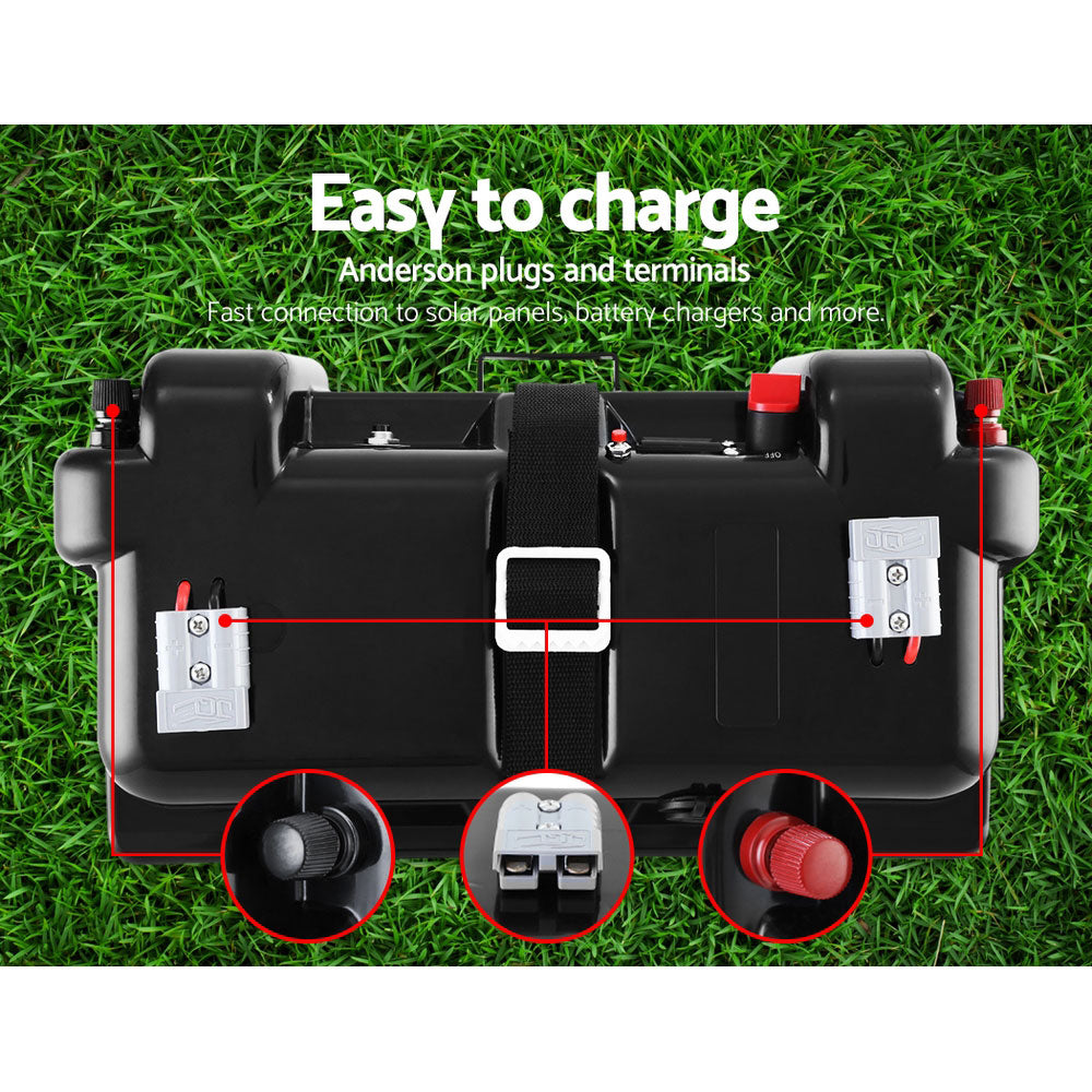 Giantz Large 12V AGM Battery Box Portable Solar Caravan Camping