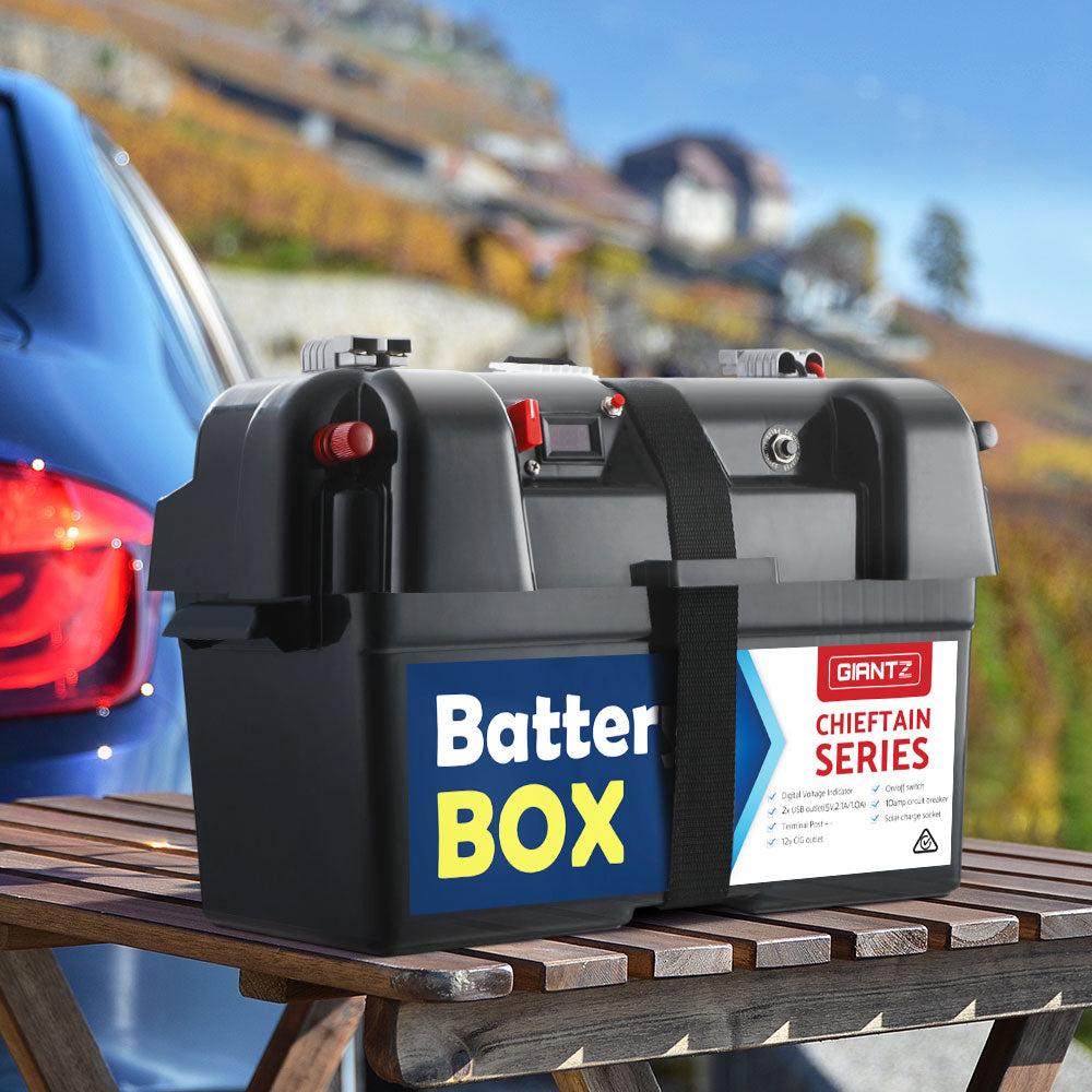 Giantz Large 12V AGM Battery Box Portable Solar Caravan Camping