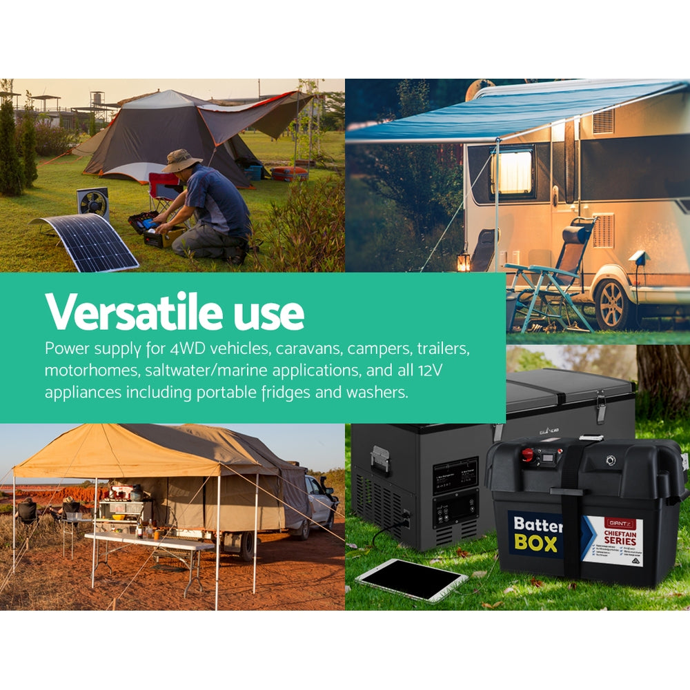 Giantz 120Ah Deep Cycle AGM Battery 12V Portable Solar Caravan Camping