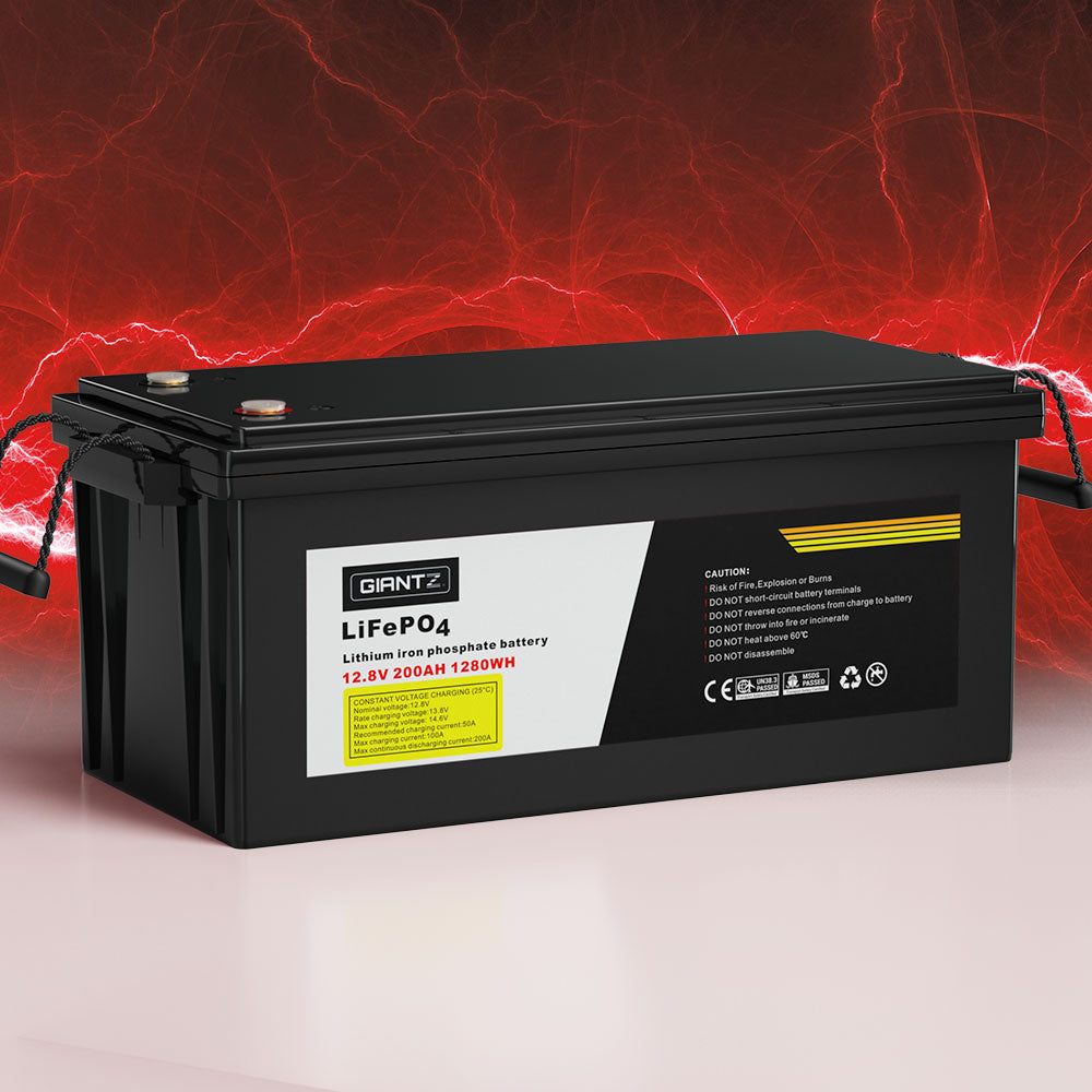 Giantz 200Ah Lithium Battery LiFePO4 Deep Cycle Solar Caravan Camping