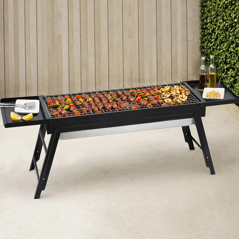Grillz Portable Charcoal BBQ Grill Smoker Foldable Camping Outdoor