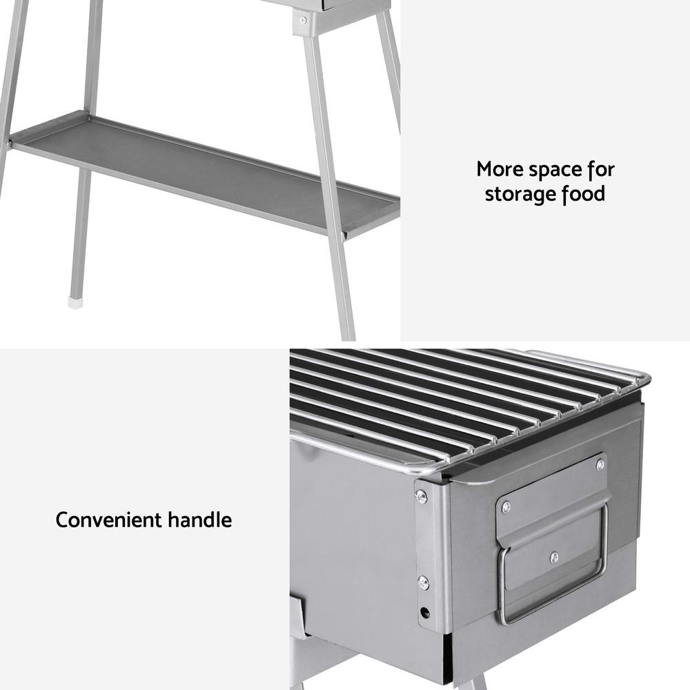 Grillz Portable Charcoal Smoker BBQ Stainless Steel