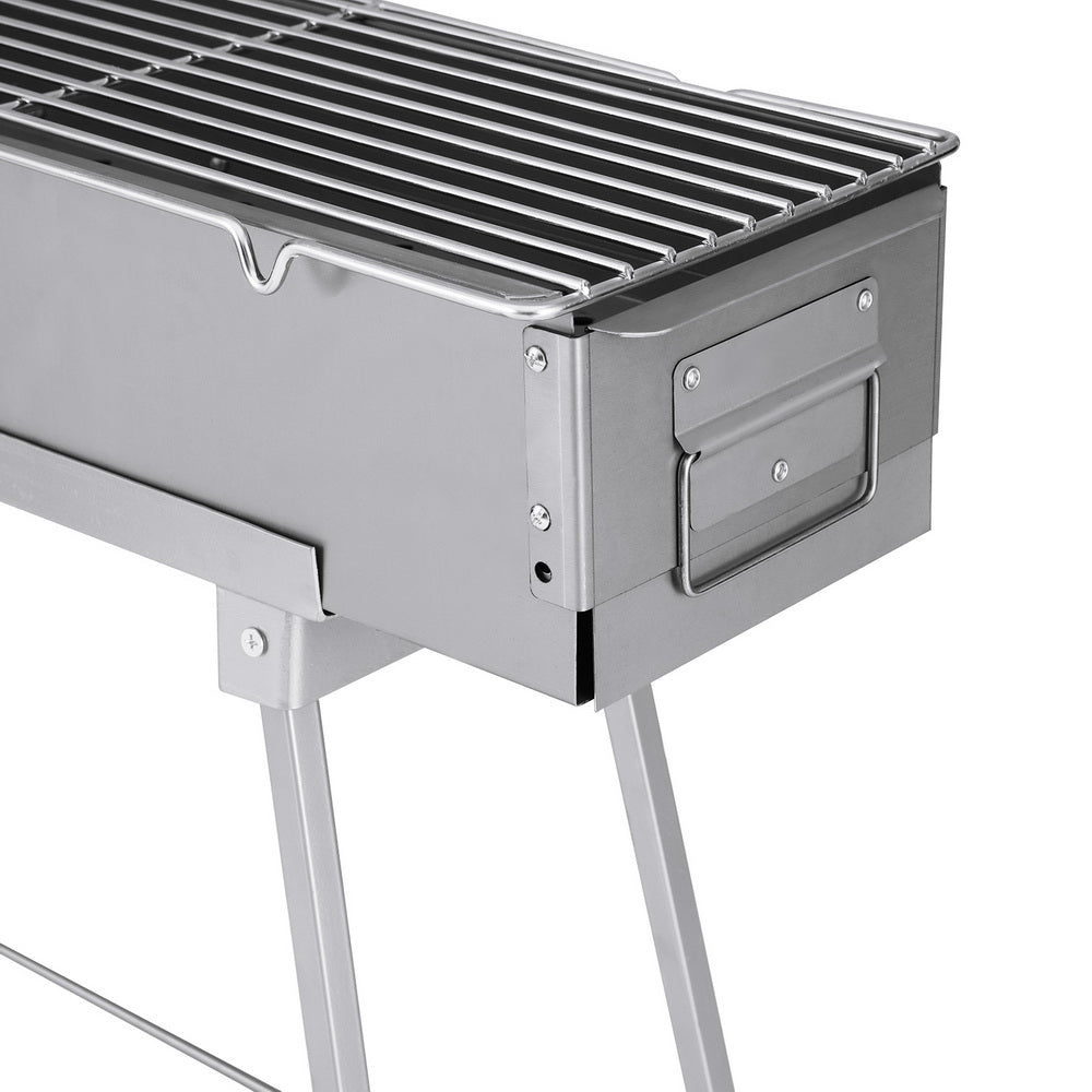 Stainless Steel Charcoal BBQ Grill with Storage - Grillz