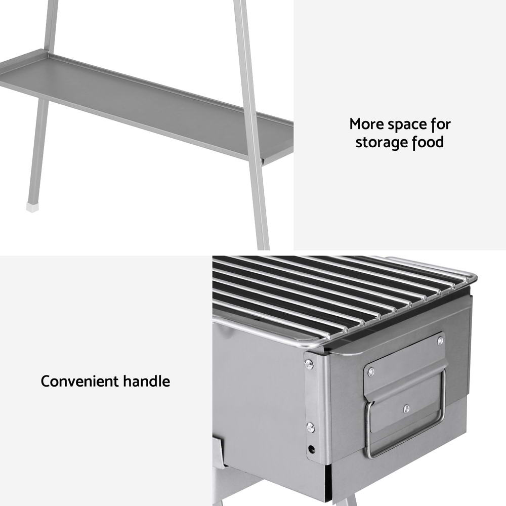 Grillz Portable Charcoal BBQ Smoker Stainless Steel