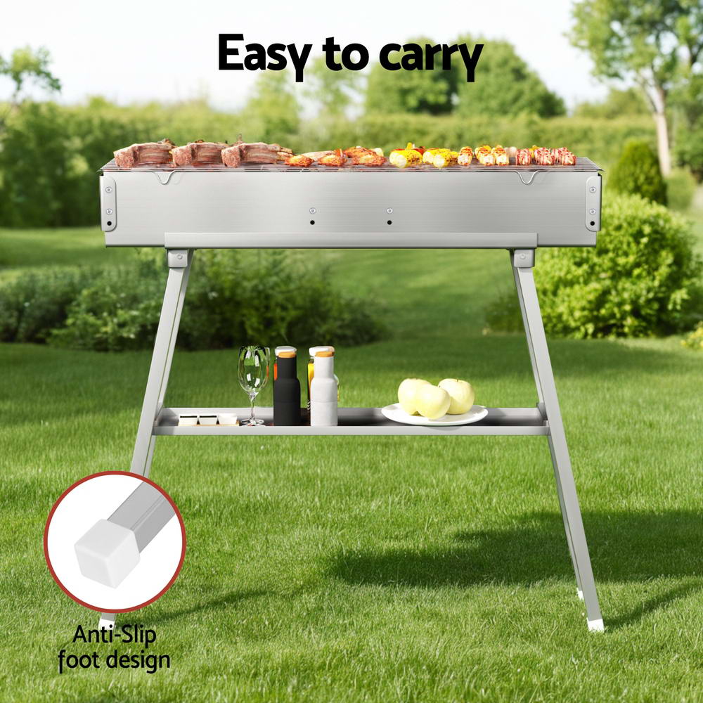 Grillz Portable Charcoal BBQ Smoker Stainless Steel