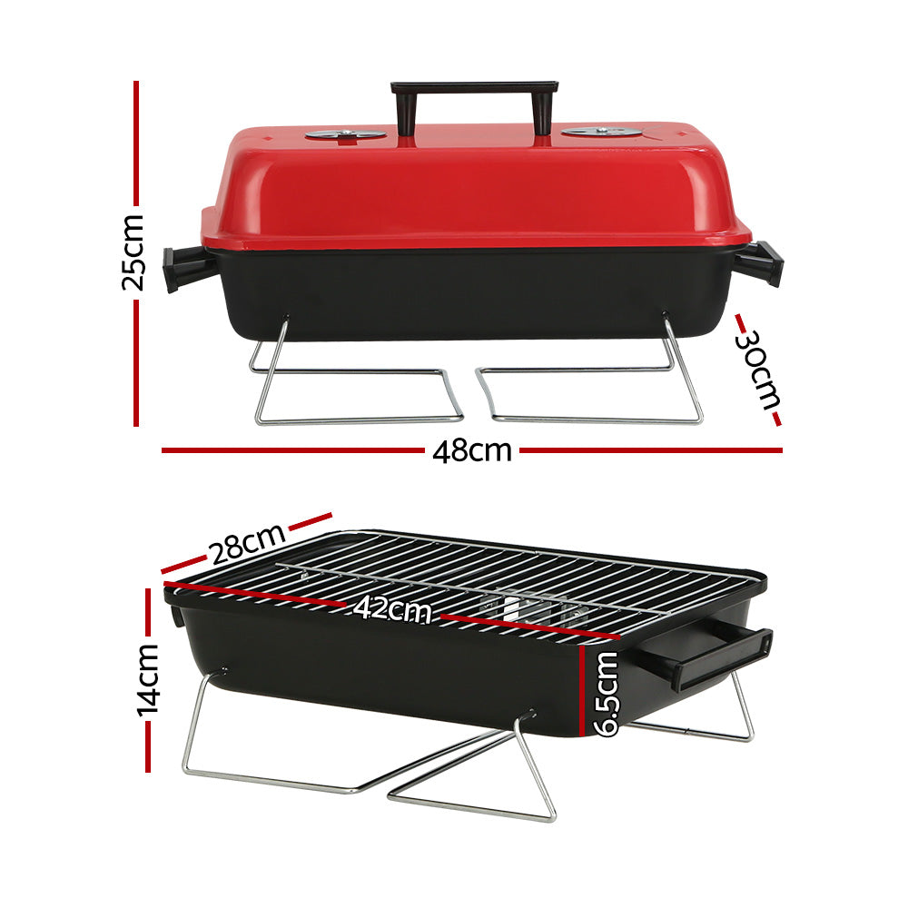 Grillz Portable Charcoal BBQ Smoker Camping Outdoor Grill