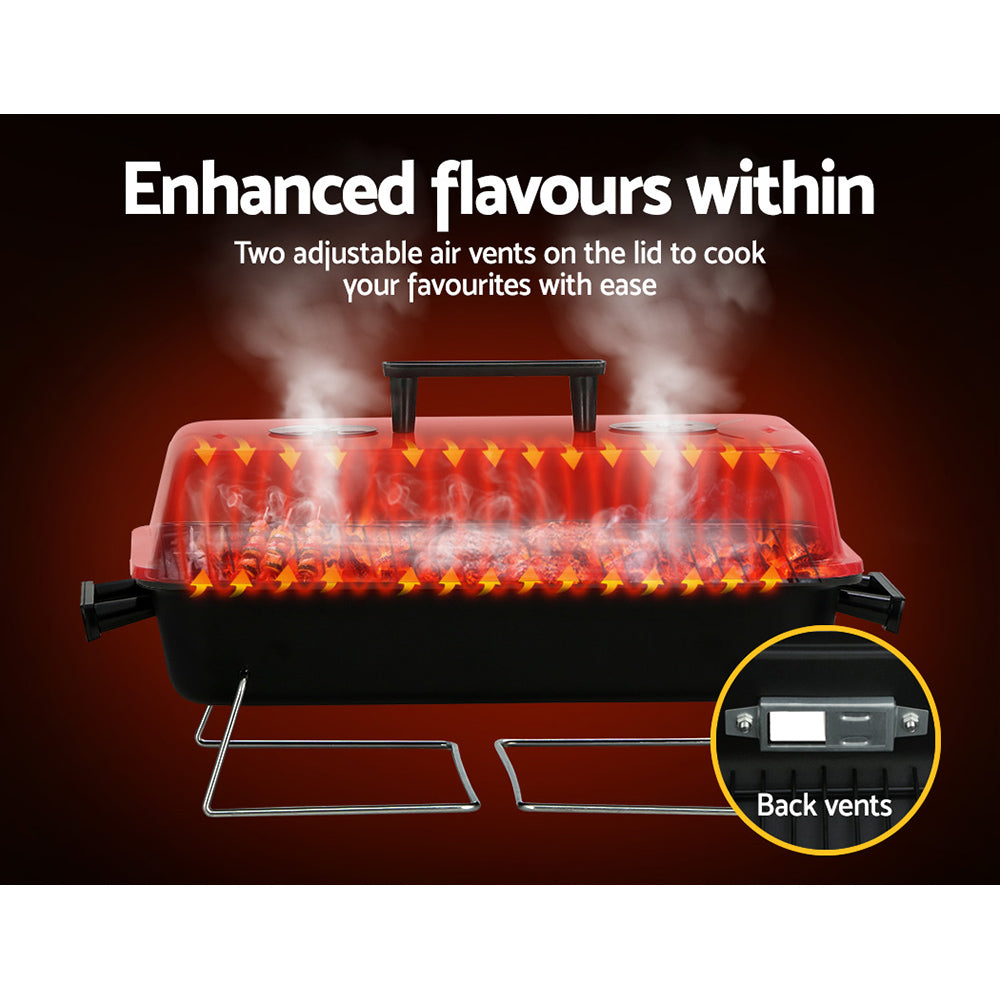 Grillz Portable Charcoal BBQ Smoker Camping Outdoor Grill