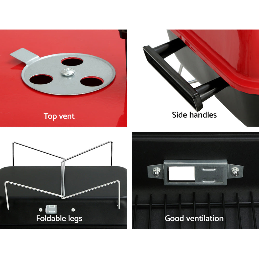 Grillz Portable Charcoal BBQ Smoker Camping Outdoor Grill