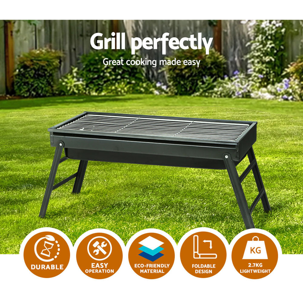Grillz Foldable Charcoal BBQ Smoker Portable