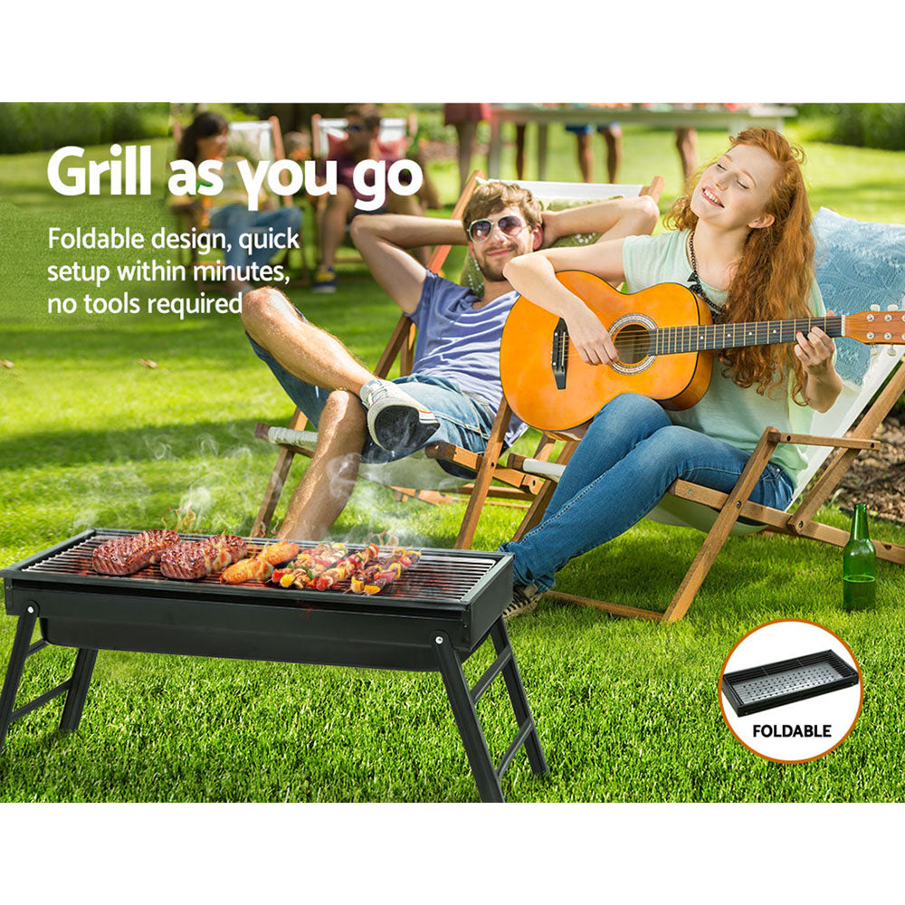 Grillz Foldable Charcoal BBQ Smoker Portable