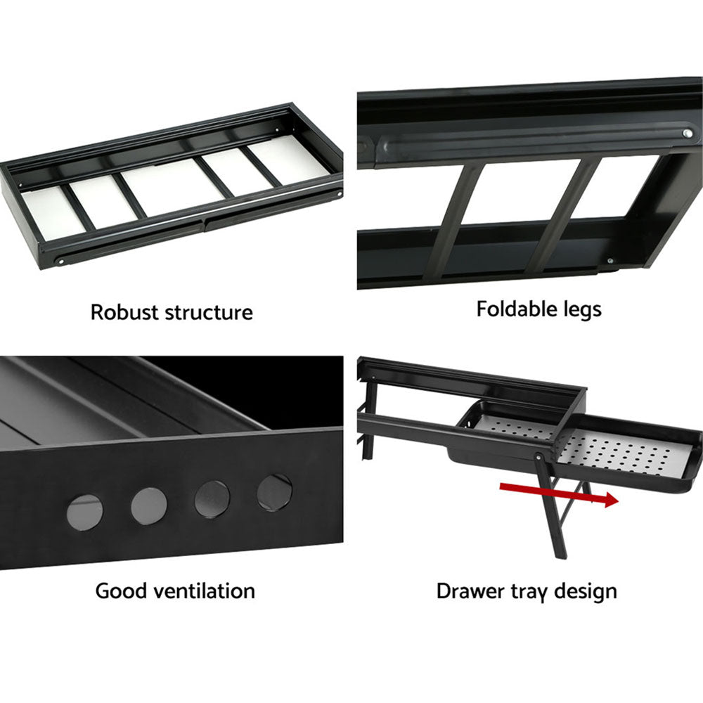 Grillz Foldable Charcoal BBQ Smoker Portable